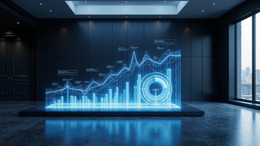 化工行业数据分析图表，显示市场规模增长趋势，柱状图和折线图结合，蓝色和绿色配色方案，商务办公环境背景，明亮自然光效果